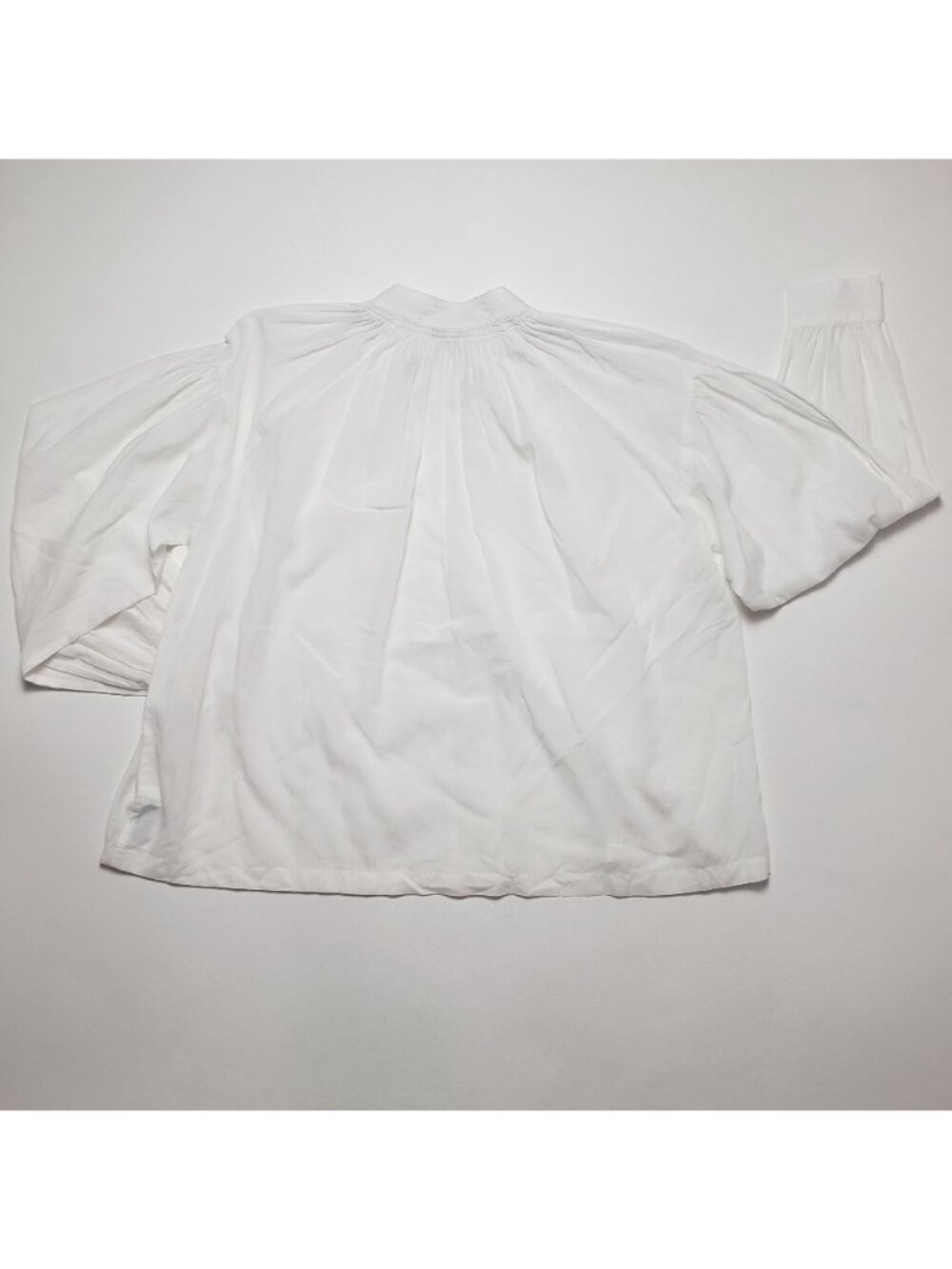 Madewell Shirred Long-Sleeve Top Women's XS Eyelet White Boho Lightweight Blouse - Picture 7 of 16